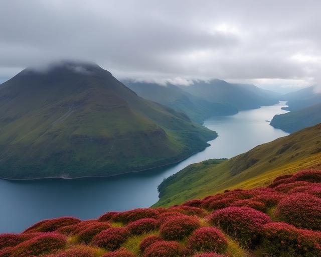 Scottish Highlands with dramatic loch scenery