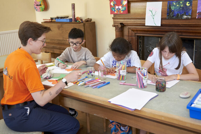 Young learners doing arts and crafts
