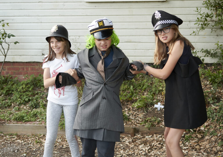 Kids having fun in gancy dress